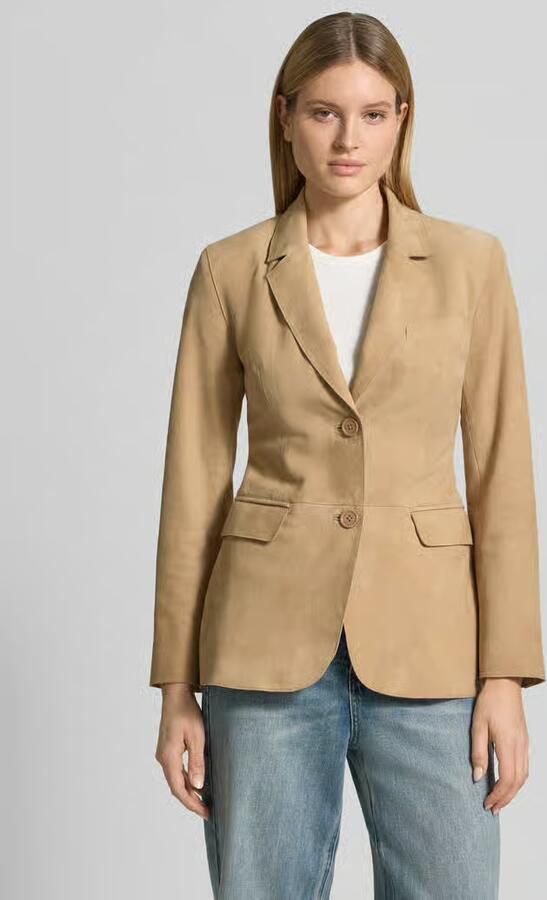 STAND STUDIO regular fit blazer van echt geitenvelours model 'Mina' - Foto 2