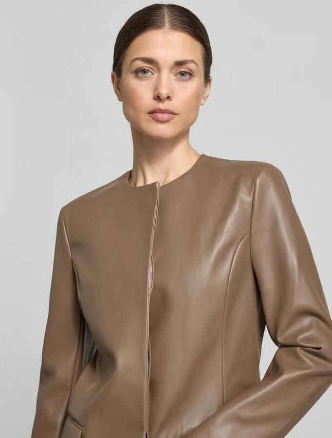 STAND STUDIO slim fit jack in leerlook model 'Doma'
