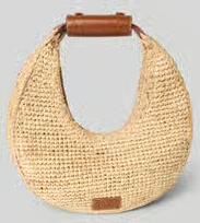 Staud Handtas met draagband model 'MOON RAFFIA TOTE BAG'
