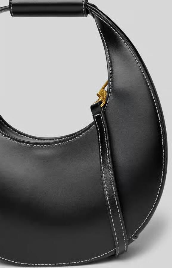 Staud Elegante Calfskin Mini Moon Tas Black Dames