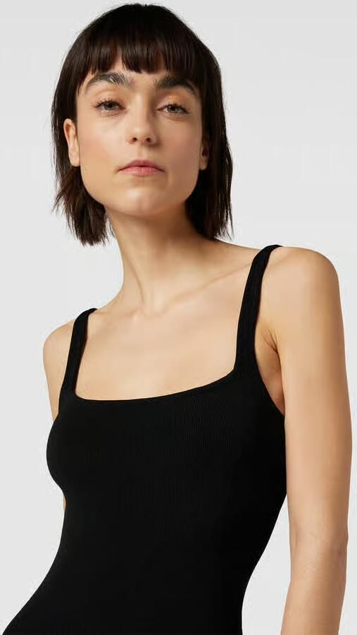 Staud Knie-lange jurk in rib-look
