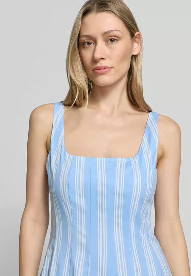 Staud midi-jurk met vierkante hals model 'Wells'