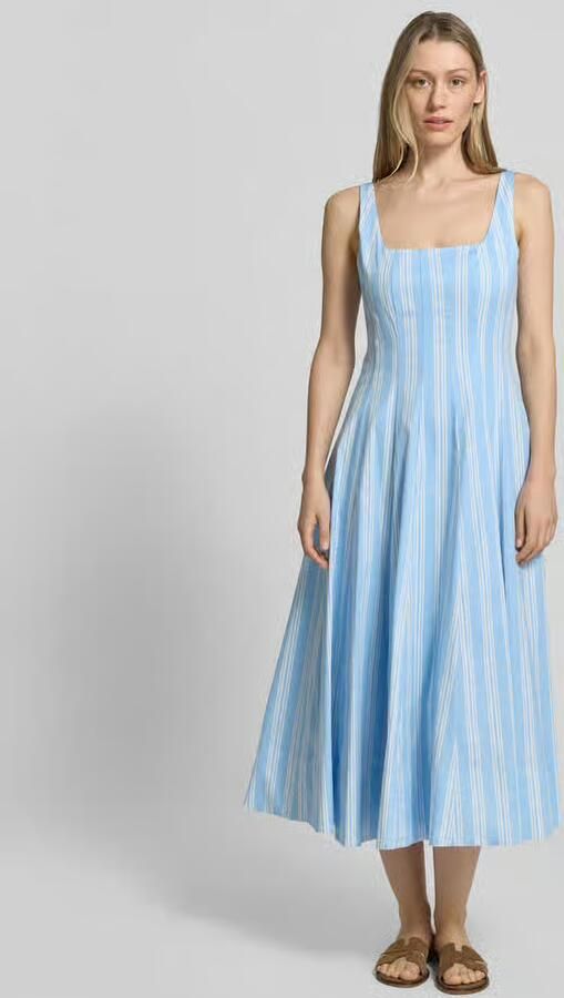 Staud midi-jurk met vierkante hals model 'Wells' - Foto 3