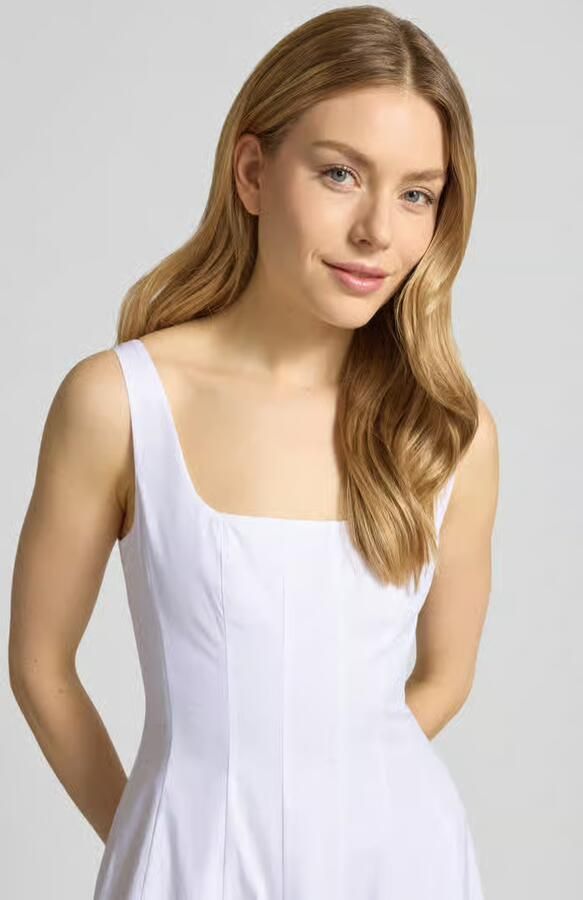 Staud Midijurk met motief-stitching model 'Wells'