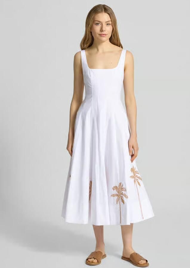 Staud Midijurk met motief-stitching model 'Wells' - Foto 3
