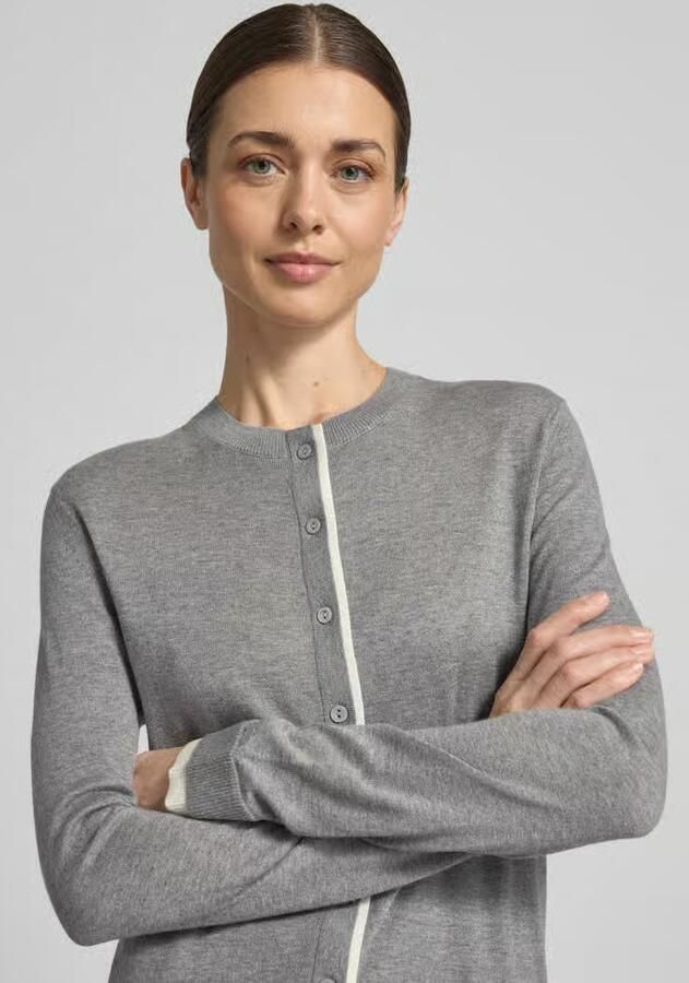 Stefanel Cardigan van linnenmix met ronde hals
