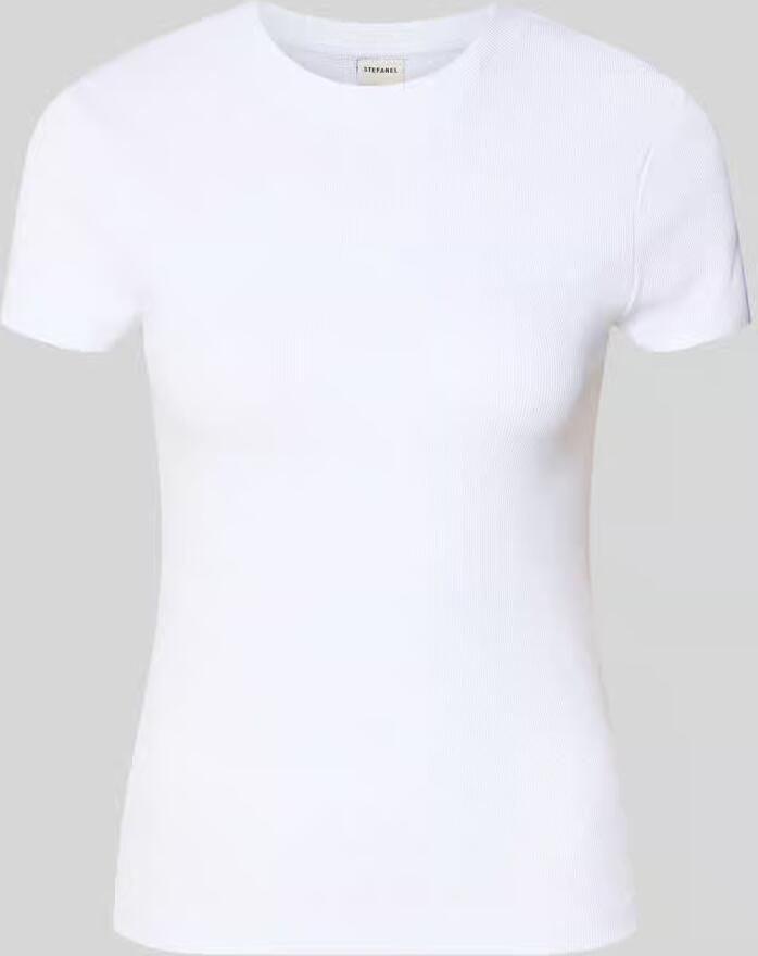 Stefanel Cropped T-shirt met ronde hals