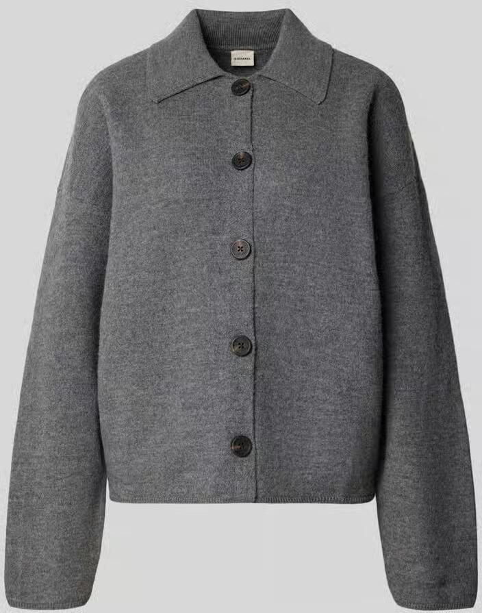 Stefanel Gebreid jack van wol met labeldetail