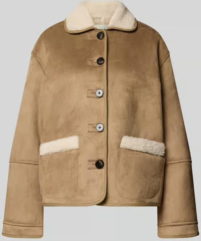 Stefanel Jack in leerlook met teddybont