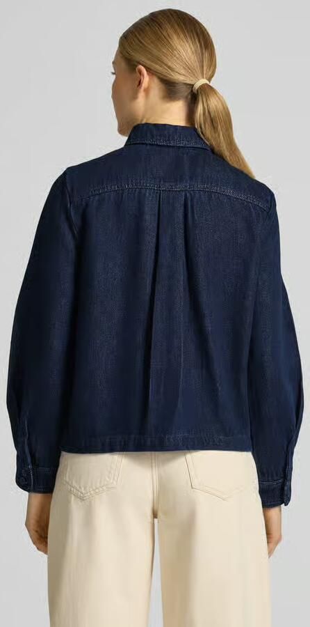 Stefanel jeansblouse met borstzakken en kentkraag - Foto 3