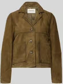 Stefanel Leren blazer met opgestikte steekzakken