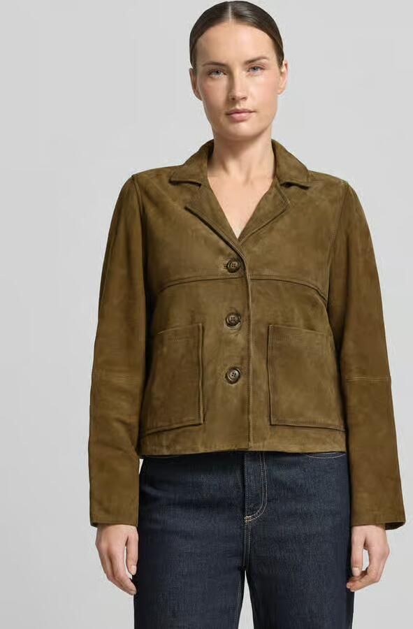 Stefanel Leren blazer met opgestikte steekzakken - Foto 2