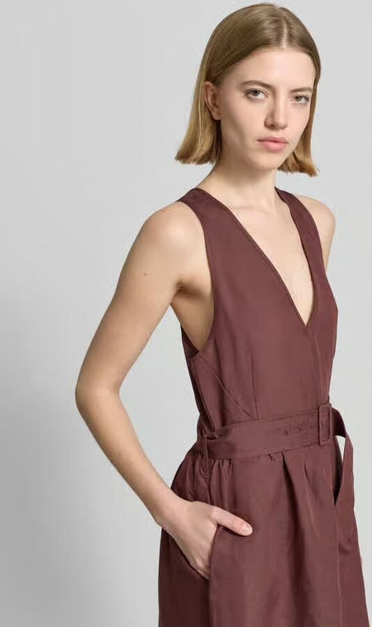 Stefanel midi-jurk van linnenmix met viscose