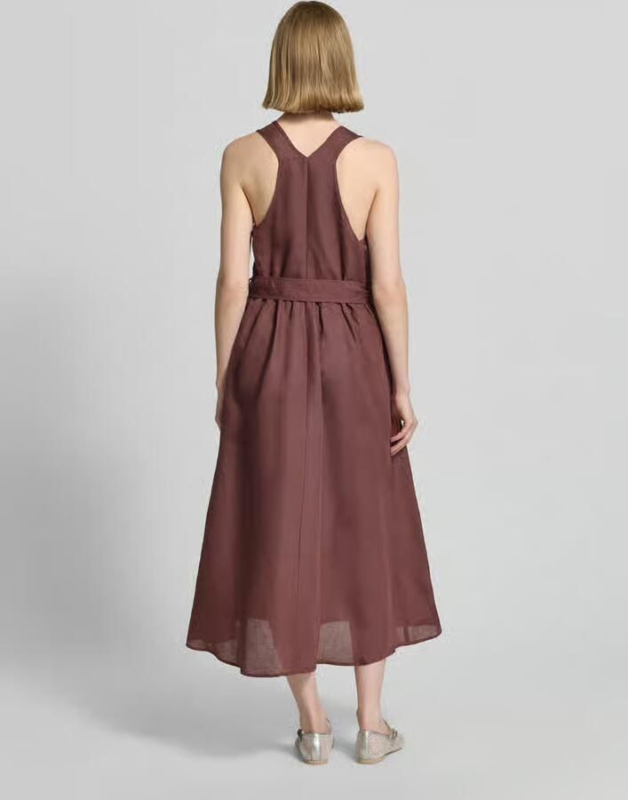 Stefanel midi-jurk van linnenmix met viscose - Foto 2
