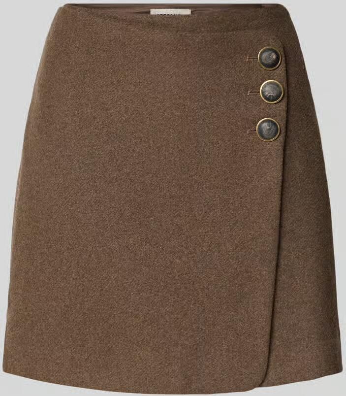 Stefanel Minirok van wolmix in wikkel-look