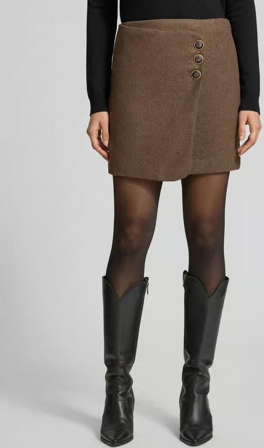 Stefanel Minirok van wolmix in wikkel-look - Foto 3