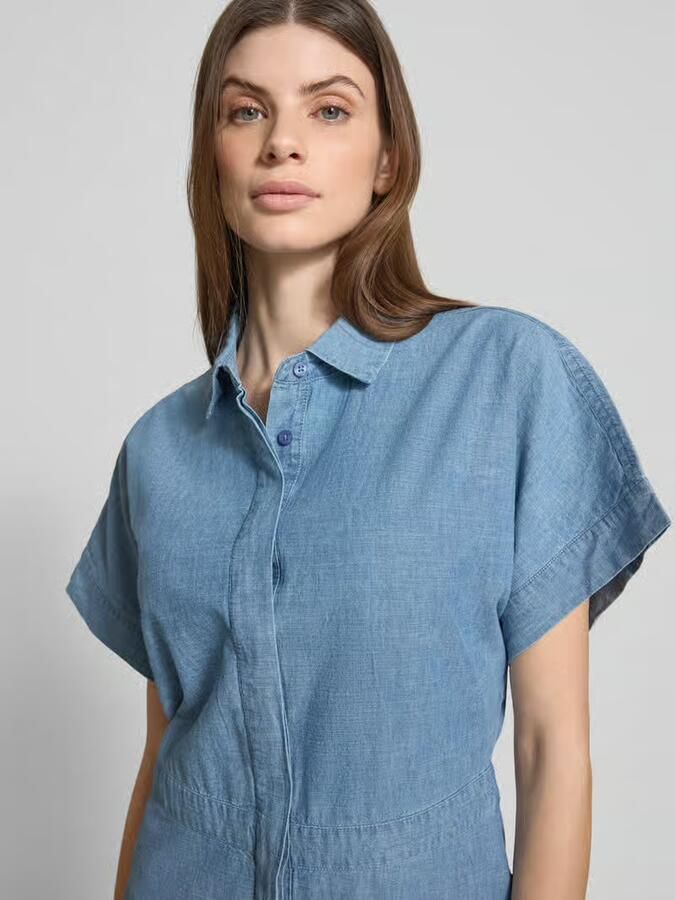 Stefanel Overhemdjurk in denimlook met blinde knoopsluiting