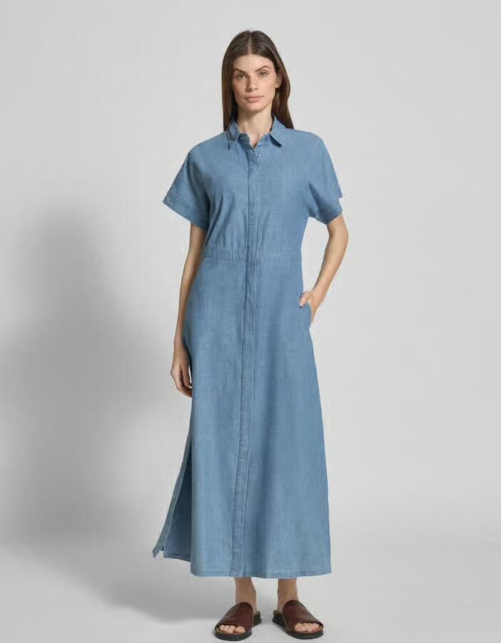 Stefanel Overhemdjurk in denimlook met blinde knoopsluiting - Foto 3