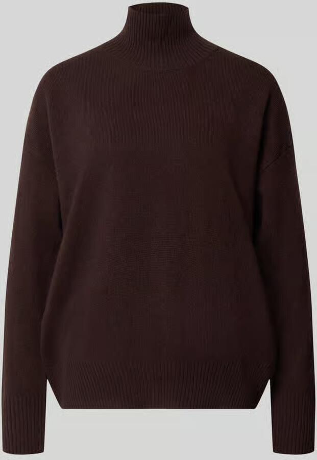 Stefanel oversized fit gebreide pullover van pure wol met opstaande kraag