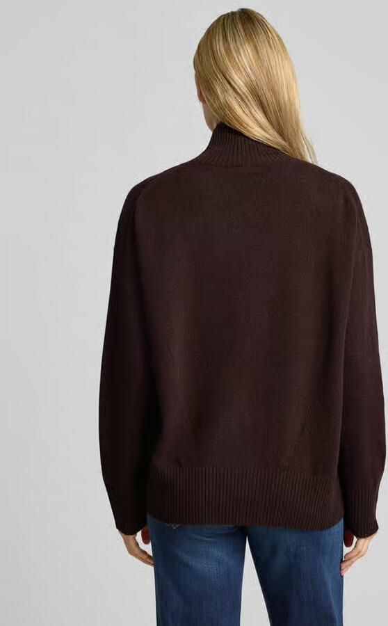 Stefanel oversized fit gebreide pullover van pure wol met opstaande kraag - Foto 3