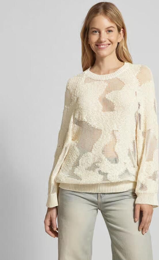 Stefanel Pullover met ronde hals in semi-transparant design - Foto 2