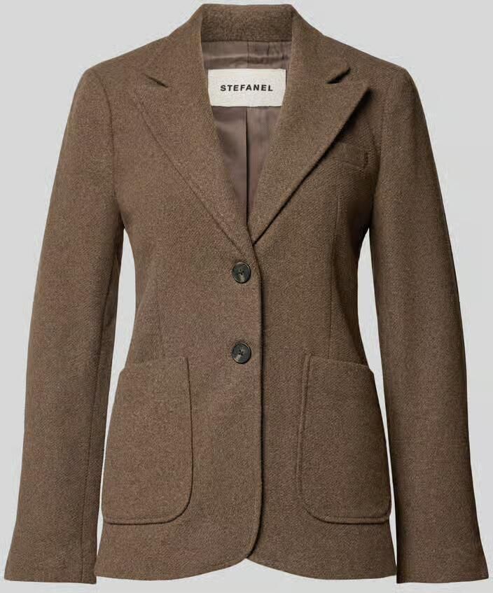 Stefanel regular fit blazer van zuivere viscose met reverskraag
