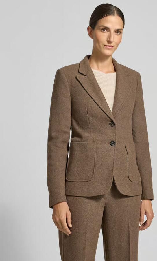 Stefanel regular fit blazer van zuivere viscose met reverskraag - Foto 3