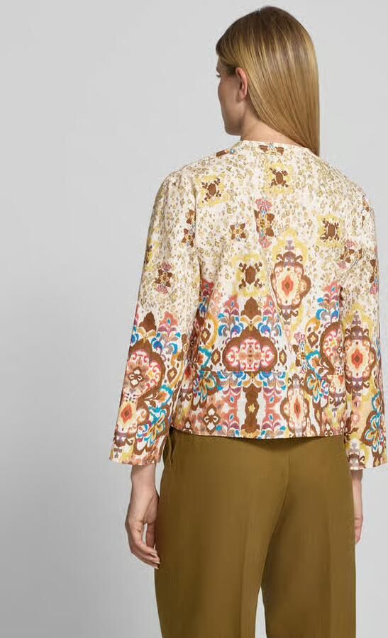 Stefanel regular fit blouse van mix van katoen en linnen - Foto 3