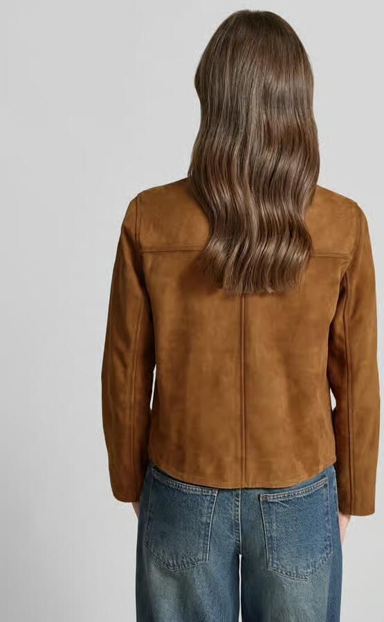 Stefanel regular fit leren jack met opgestikte zakken - Foto 2