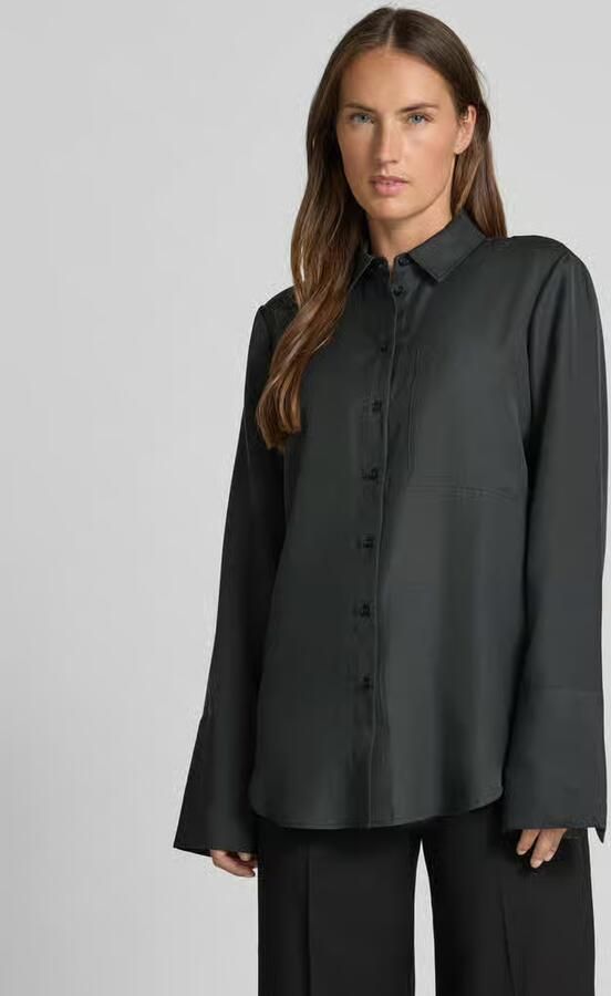 Stefanel Regular fit overhemdblouse met borstzak - Foto 2