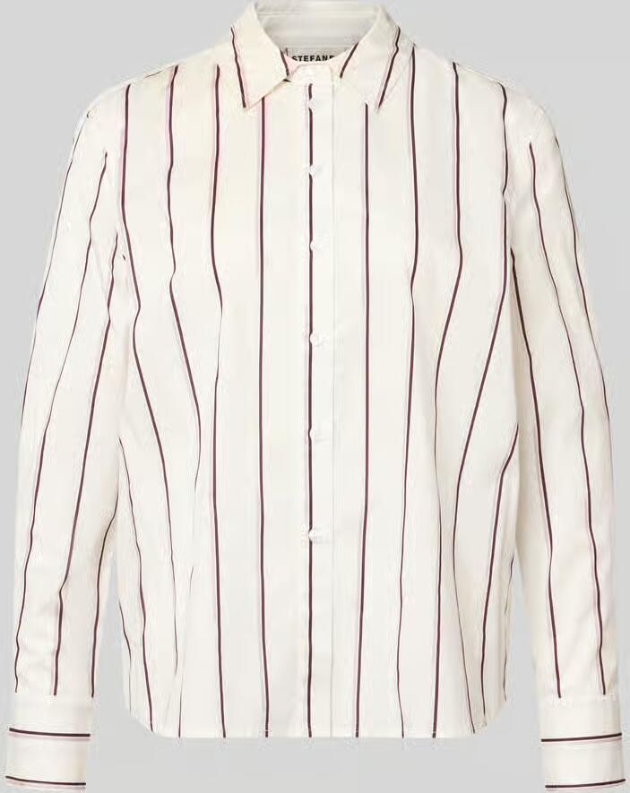 Stefanel Regular fit overhemdblouse met contrasterende manchetten