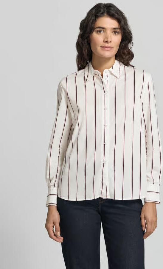 Stefanel Regular fit overhemdblouse met contrasterende manchetten - Foto 3