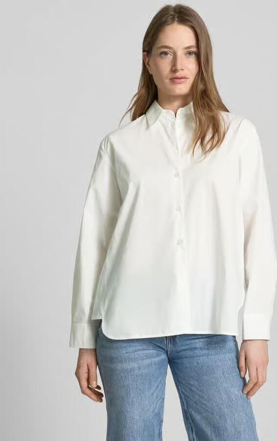 Stefanel Regular fit overhemdblouse met verlengd rugpand - Foto 2