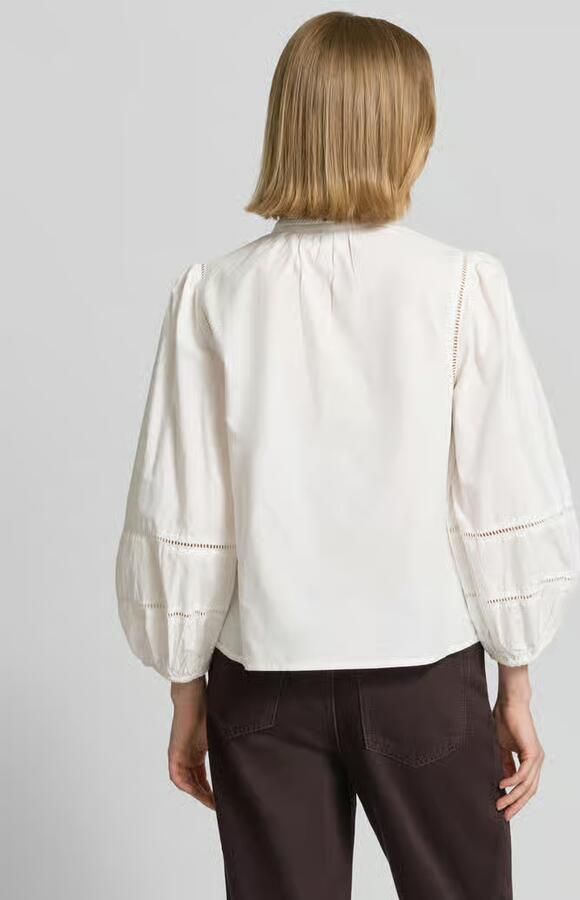 Stefanel relaxed fit blouse met ajourborduursel model 'Ajour' - Foto 2