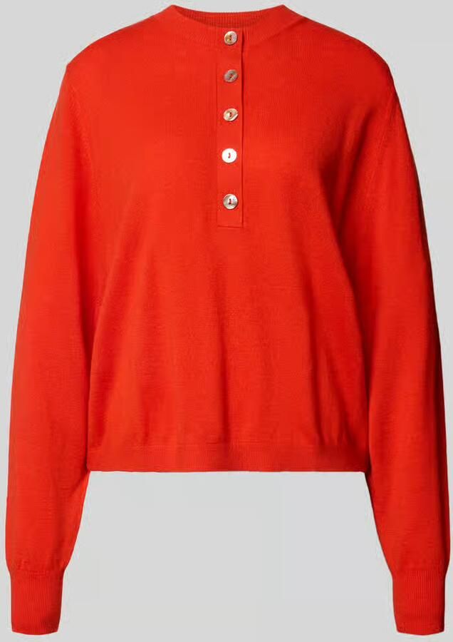Stefanel relaxed fit gebreide pullover van pure lanawol met ribboordjes