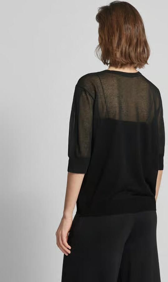 Stefanel Semi-transparante gebreide pullover met ronde hals
