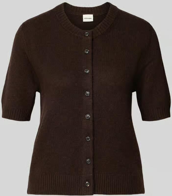 Stefanel Slim fit cardigan van puur linnen in tricotlook