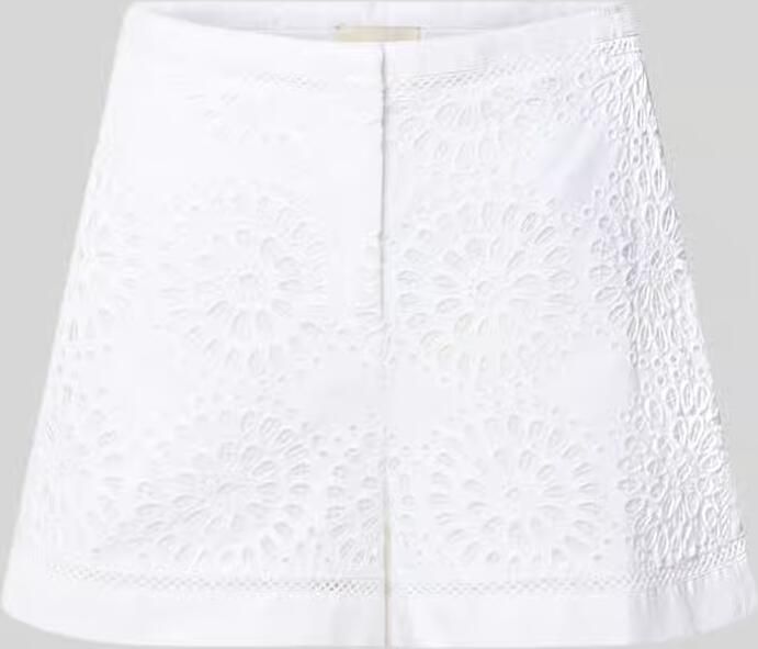 Stefanel straight fit short met bloemige opengewerkte borduursels model 'Fiorenza' - Foto 2