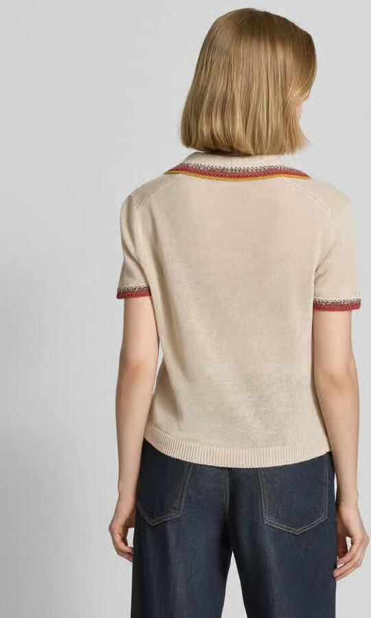 Stefanel T-shirt in brei-look met contrasterende rand - Foto 3
