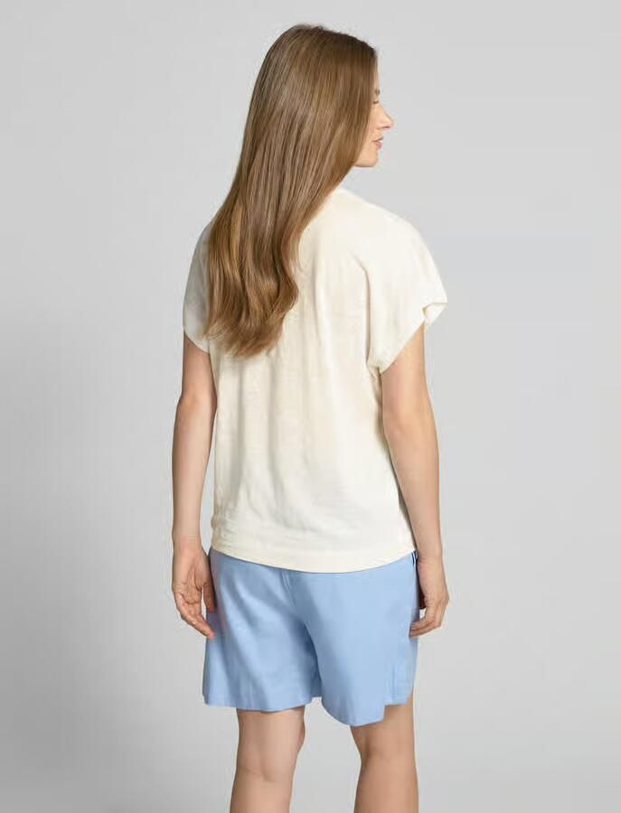 Stefanel T-shirt met geribde ronde hals