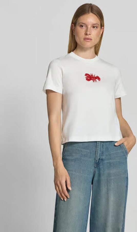 Stefanel T-shirt met parels en ronde hals - Foto 4
