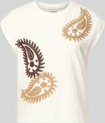 Stefanel T-shirt met ronde hals en stitchings