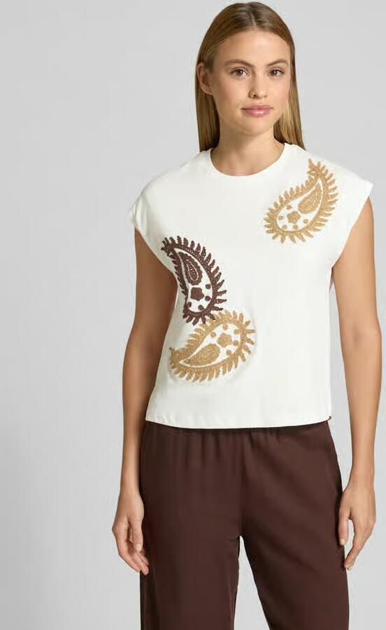 Stefanel T-shirt met ronde hals en stitchings - Foto 2