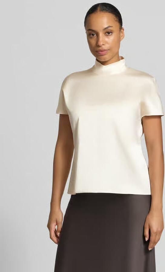 Stefanel T-shirt van viscosemix met opstaande kraag - Foto 2