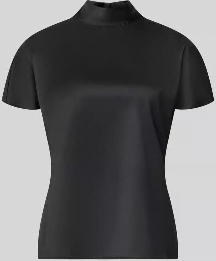 Stefanel T-shirt van viscosemix met opstaande kraag