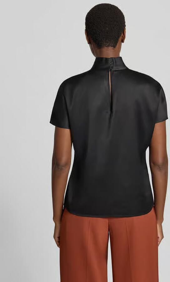 Stefanel T-shirt van viscosemix met opstaande kraag - Foto 2