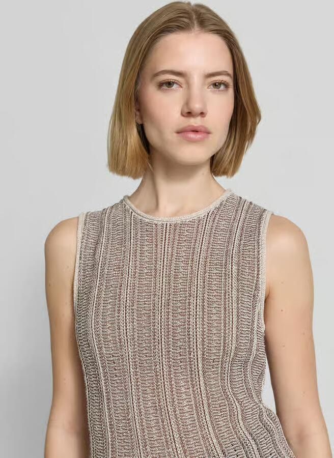 Stefanel Tanktop in brei-look met ronde hals