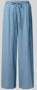 Stefanel wide fit broek met bandplooien in denimlook