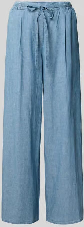 Stefanel wide fit broek met bandplooien in denimlook - Foto 3