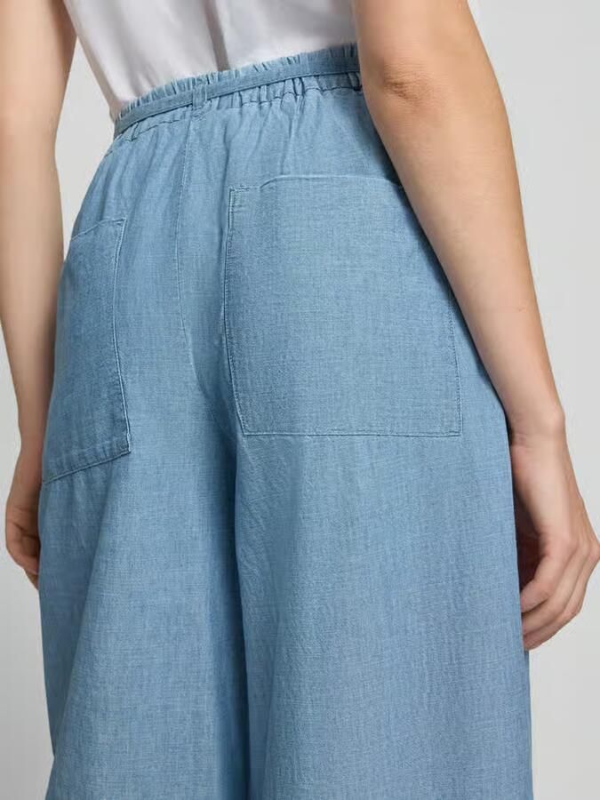Stefanel wide fit broek met bandplooien in denimlook - Foto 2